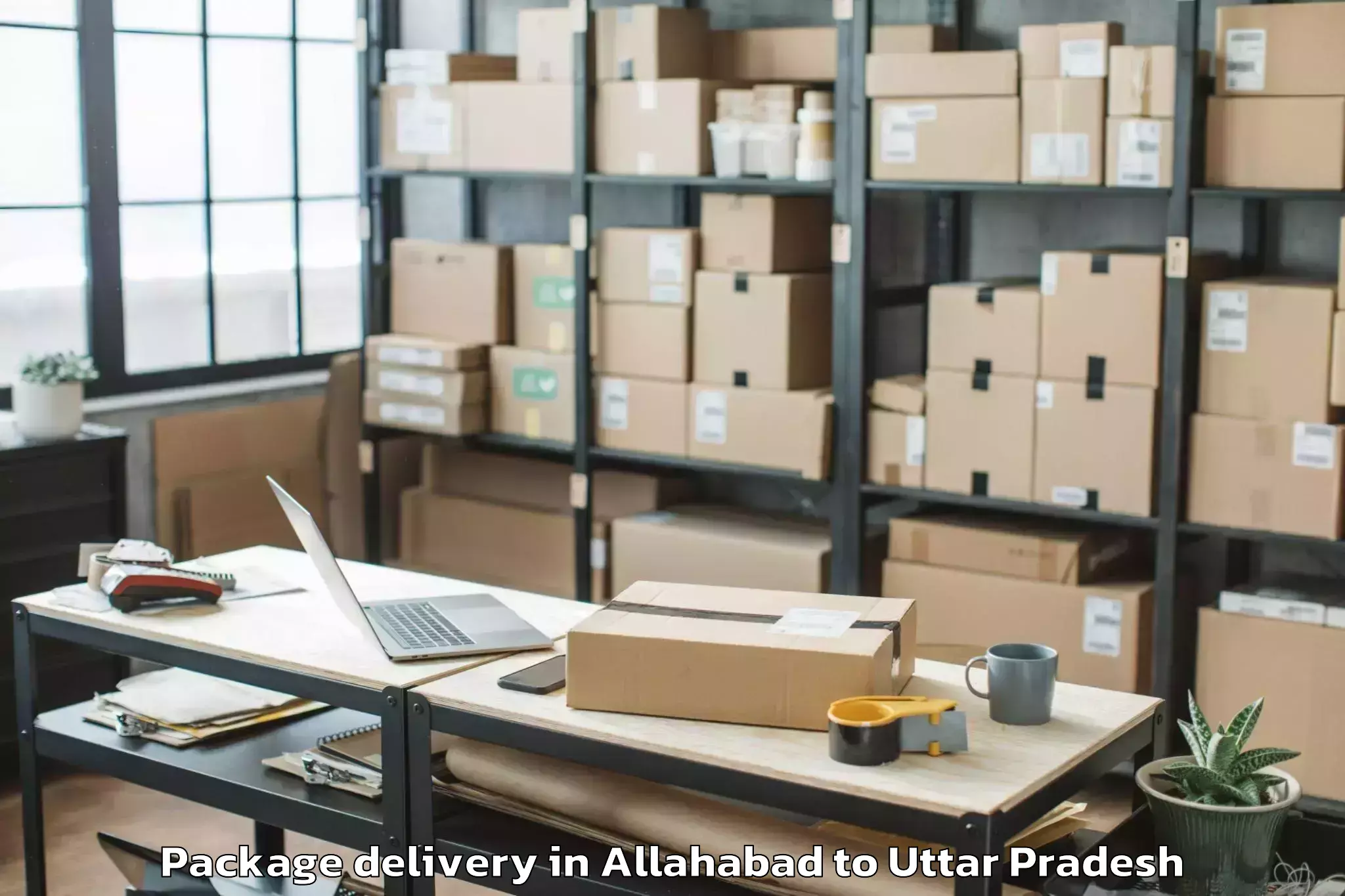 Trusted Allahabad to Bajna Package Delivery